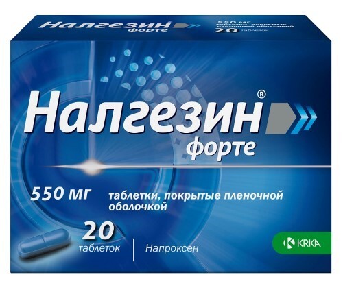 Купить Налгезин форте 550 мг 20 шт. таблетки, покрытые пленочной оболочкой цена