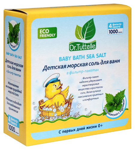 Dr tuttelle соль для ванн морская детская с крапивой 1000 гр