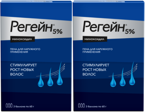 Купить Регейн 5% 3 шт. баллон пена для наружного применения 60 гр цена