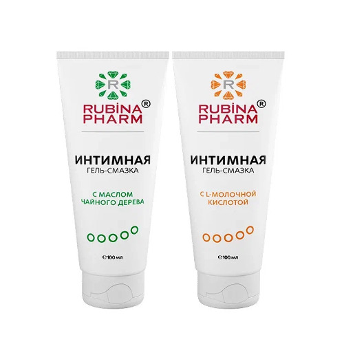 Набор из 2х интимных гель-смазок Rubinapharm со скидкой: с l-молочной кислотой + с маслом чайного дерева