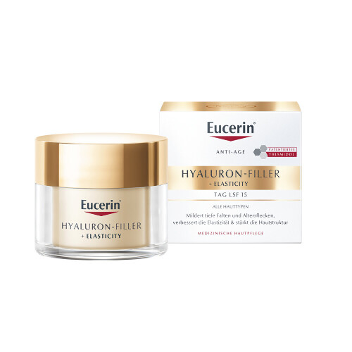 Eucerin hyaluron-filler+elasticity крем для лица против пигментации антивозрастной дневной spf15 50 мл