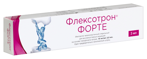 Флексотрон форте имплантат вязкоэластичный стерильный для внутрисуставных инъекций на основе гиалуроната натрия 10 мг/мл 3 мл 1 шт. шприц