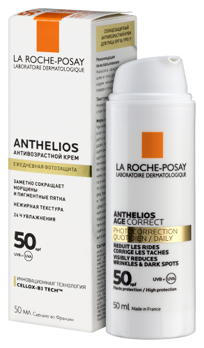 La roche-posay anthelios крем солнцезащитный антивозрастной для лица spf50/ppd19 50 мл