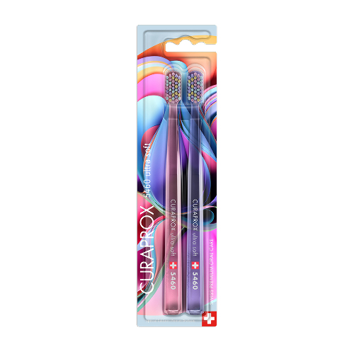 Curaprox Зубная щетка для взрослых Ultrasoft Colorful Curls ультра мягкая / Набор зубных щеток 2 шт