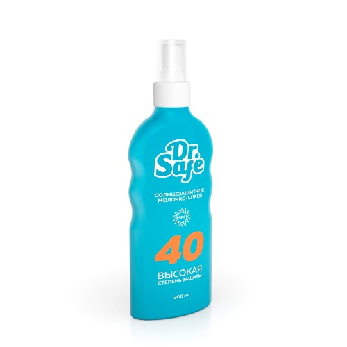 Dr safe молочко-спрей солнцезащитное spf40 200 мл