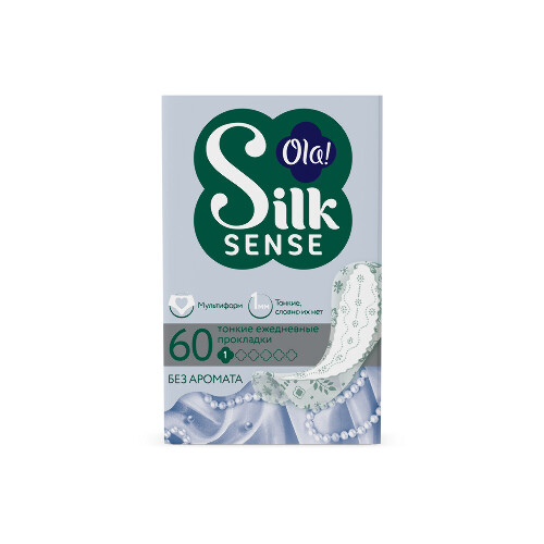 Ola silk sense light прокладки ежедневные тонкие стринг-мультиформ 60 шт.