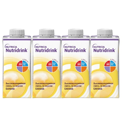 Набор белковое питание 4 уп Нутридринк банан 200 мл со скидкой
