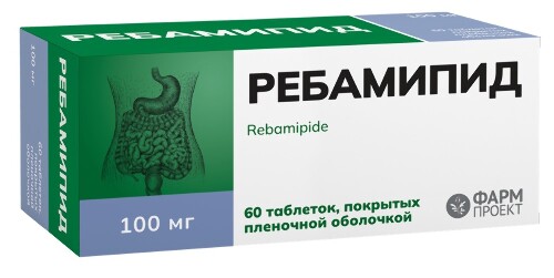 Ребамипид 100 мг 60 шт. таблетки, покрытые пленочной оболочкой