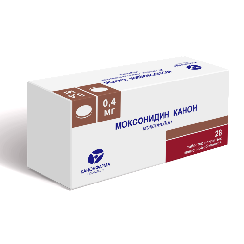 Моксонидин канон 0,4 мг 28 шт. таблетки, покрытые пленочной оболочкой
