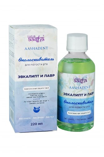 Купить Aasha herbals ополаскиватель для полости рта эвкалипт и лавр 220 мл цена