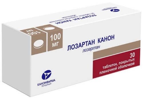 Купить Лозартан канон 100 мг 30 шт. таблетки, покрытые пленочной оболочкой цена