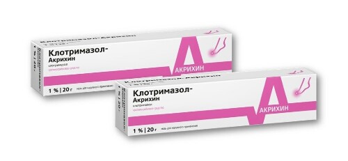 НАБОР КЛОТРИМАЗОЛ-АКРИХИН 1% 20,0 МАЗЬ Д/НАРУЖ ПРИМ закажи 2 упаковки со скидкой