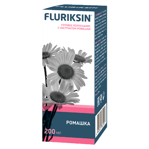 Купить Fluriksin готовое полоскание с экстрактом ромашки 200 мл цена
