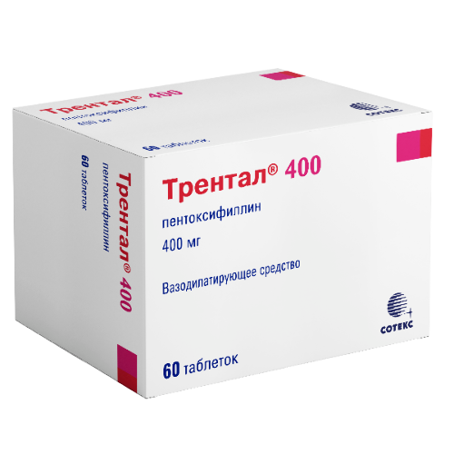 Трентал 400 400 мг 60 шт. таблетки с пролонгированным высвобождением, покрытые пленочной оболочкой
