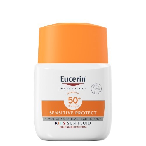 Купить Eucerin sensitive protect флюид детский солнцезащитный spf 50+ 50 мл цена