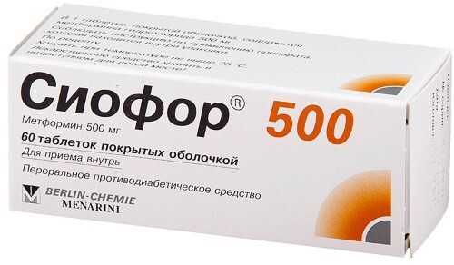 Сиофор 500 60 шт. таблетки, покрытые пленочной оболочкой