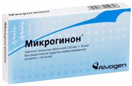 Купить Микрогинон 21 шт. таблетки, покрытые оболочкой цена