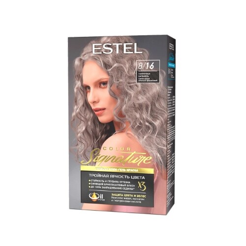 Color signature крем-гель краска стойкая для волос в наборе тон 8/16 лакричная карамель