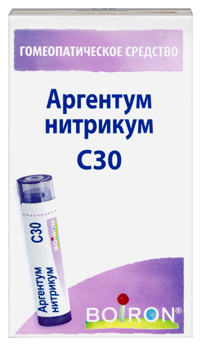Купить Аргентум нитрикум с30 гомеопатический монокомпонентный препарат минерально-химического происхождения 4 гр гранулы гомеопатические цена