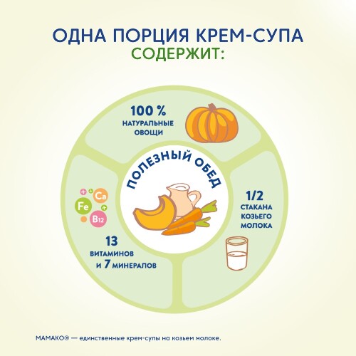 Мамако крем-суп из тыквы на козьем молоке 150 гр