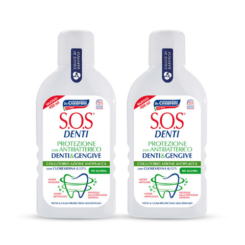 НАБОР SOS DENTI ОПОЛАСКИВАТЕЛЬ ДЛЯ ПОЛОСТИ РТА АНТИБАКТ ДЛЯ ЗАЩИТЫ ЗУБОВ И ДЕСЕН 400МЛ 2 уп. - по выгодной цене!