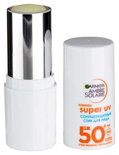 Garnier ambre solaire стик для лица солнцезащитный super uv spf50+ 9 мл