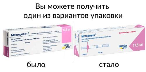 Методжект раствор для подкожного введения 17,5 мг/0,35 мл раствор для подкожного введения шприц 1 шт.