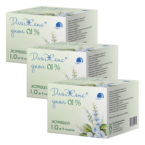 Набор для лечения климактерического синдрома ДляЖенс Диол гель 0,1% 0,5 г №28 из 3уп со скидкой