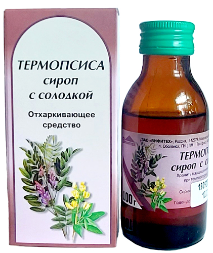 Термопсиса сироп с солодкой 100 г флакон - цена 115 руб.,  в .