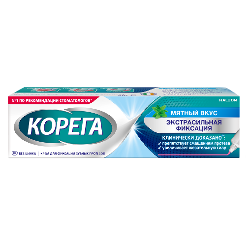 Корега крем для фиксации зубных протезов мятный вкус 40 гр