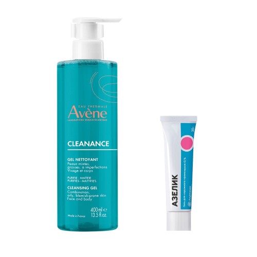 Набор AVENE CLEANANCE АКВА-ГЕЛЬ МАТИРУЮЩИЙ 50МЛ + АЗЕЛИК 15% 30,0 ГЕЛЬ