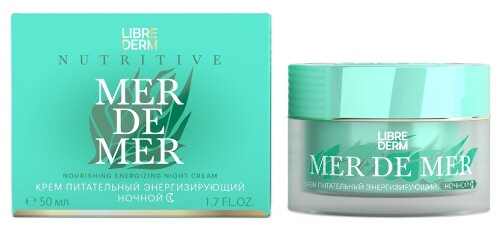 Купить Librederm mer de mer крем питательный энергизирующий ночной для кожи лица шеи и области декольте 50 мл цена