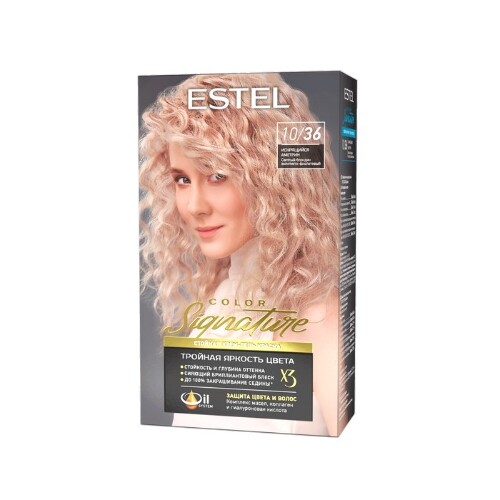 Купить Estel color signature крем-гель краска стойкая для волос в наборе тон 10/36 искрящийся аметрин цена
