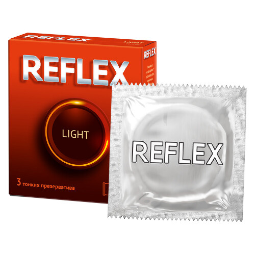 Презервативы из натурального латекса reflex light в смазке 3 шт.
