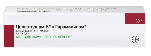 Купить Целестодерм в с гарамицином 0,1%+0,1% мазь для наружного применения 30 гр цена