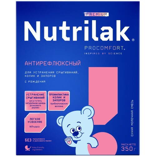 Nutrilak premium антирефлюксный смесь детская молочная сухая лечебная с рождения 350г