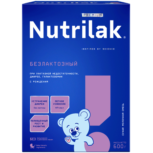 Nutrilak premium безлактозный смесь сухая детская специализированная с рождения 600г