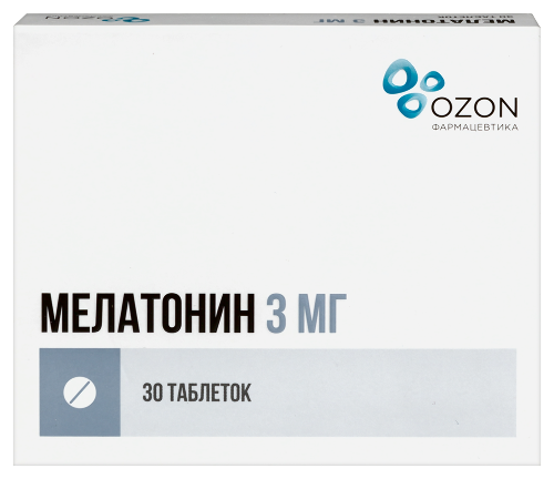 Мелатонин 3 мг 30 шт. блистер таблетки, покрытые пленочной оболочкой