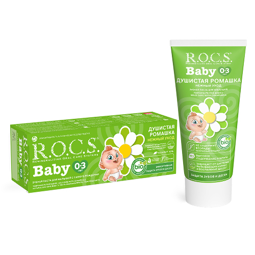 Rocs baby зубная паста душистая ромашка 45 гр