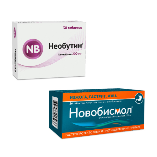 Набор Новобисмол 120 мг 56 шт. + Необутин 200 мг 30 шт.