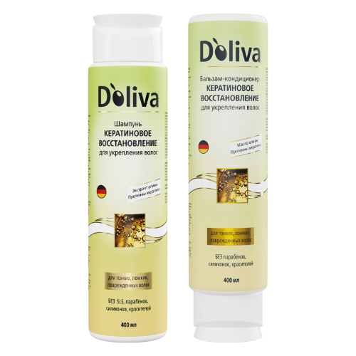 Купить Doliva бальзам-кондиционер для укрепления волос кератиновое восстановление 400 мл цена