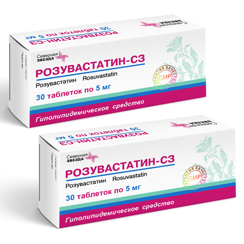 Набор Розувастатин-СЗ таб. 5мг №30 - 2 уп. по специальной цене - цена 297 руб., купить в интернет аптеке в Саратове Набор Розувастатин-СЗ таб. 5мг №30 - 2 уп. по специальной цене, инструкция по применению
