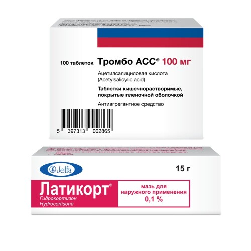 Набор Тромбо АСС 100мг N100 + Латикорт 15г мазь по скидке