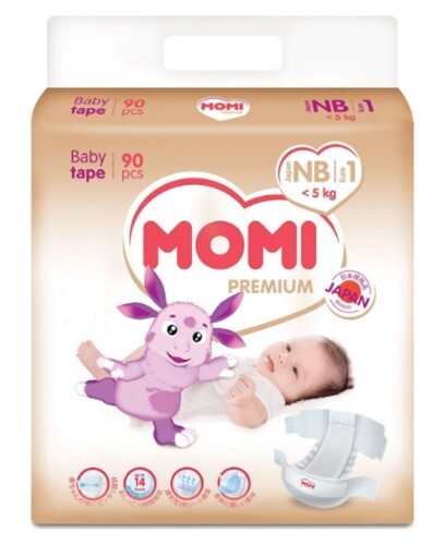 Купить Momi premium подгузники для детей размер nb до 5 кг 90 шт. цена