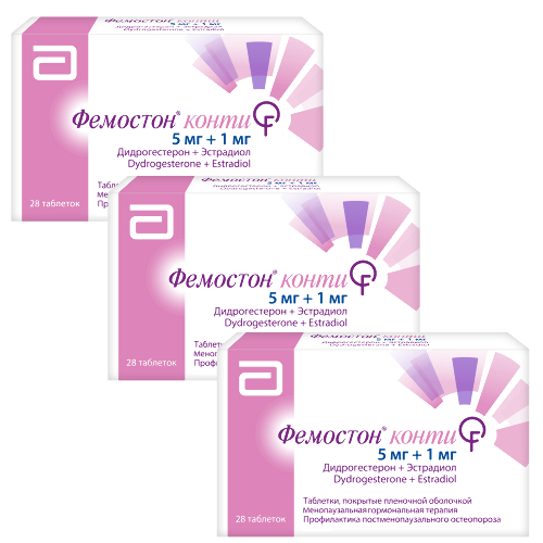 Набор Фемостон Конти 5+1мг №28 таб - 3 упаковки со скидкой 12%