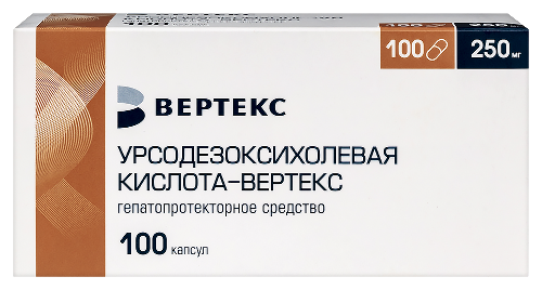 УРСОДЕЗОКСИХОЛЕВАЯ КИСЛОТА-ВЕРТЕКС 0,25 N100 КАПС/БЛИСТЕР