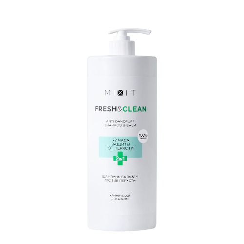 Mixit fresh&clean шампунь-бальзам 2 в 1 против перхоти 1000 мл