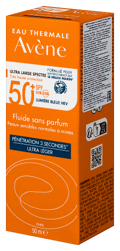 Avene флюид солнцезащитный spf 50+ без отдушек 50 мл