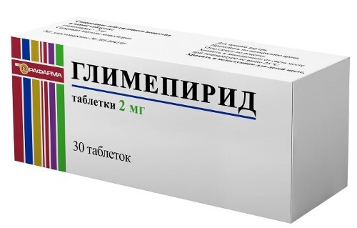 Глимепирид 2 мг 30 шт. таблетки