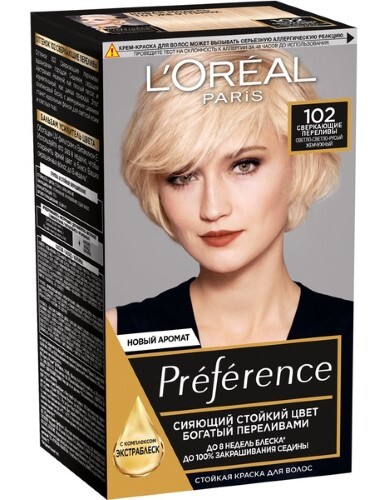 Купить Loreal paris preference краска стойкая для волос в наборе оттенок 102/сверкающие переливы/ цена